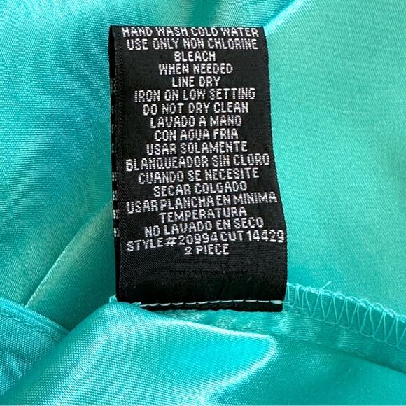 Dana Kay Blazer Jacket Dressy Formal Teal Blue Embellished 3/4 Sleeve Size 10 - Picture 10 of 12